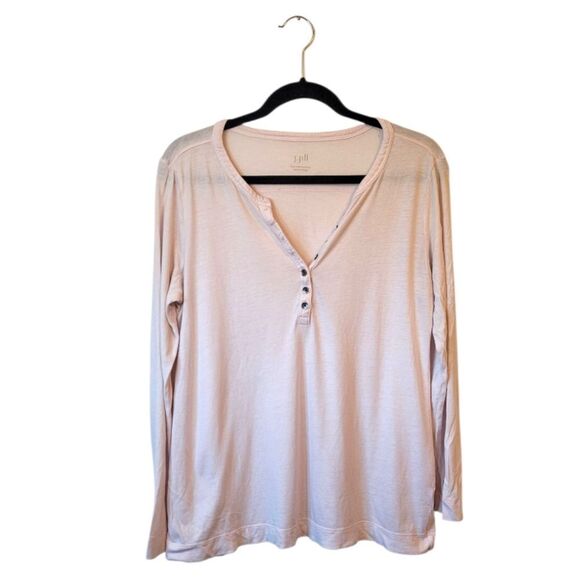 J. Jill Women's Light Pink Easy Layering Henley Shirt Size M - Picture 1 of 6